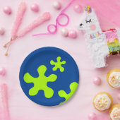 Papiertüte aus grünem Schleim, blaues Party, Telle Pappteller (Party)