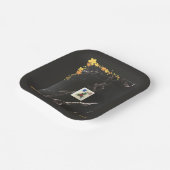 Papiertüte aus Mahjong mit orangefarbenem Blumenmu Pappteller (Gewinkelt)