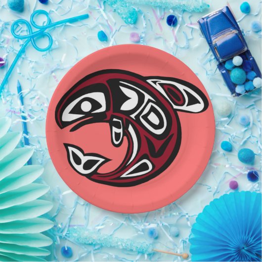 Papiertüte für Wilden Lachs schützen Pappteller (Party)