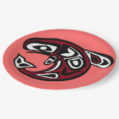 Papiertüte für Wilden Lachs schützen Pappteller (Schrägansicht)