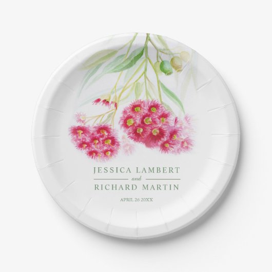 Papiertüte mit rosa Prägung Pappteller (Vorderseite)