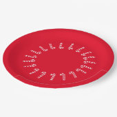 Papiertüte - rote Kanistenchen auf Rot Pappteller (Schrägansicht)