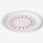 Papiertüte - Rote Kerzen auf Weiß Pappteller (Schrägansicht)