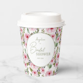 Papiertüten für ein pastellfarbenes Brautparty. Pappbecher (Vorderseite)