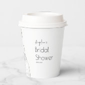 Papiertüten für eine Brautdusche. Pappbecher (Rückseite)