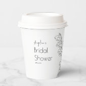 Papiertüten für eine Brautdusche. Pappbecher (Vorderseite)