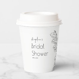 Papiertüten für eine Brautdusche. Pappbecher