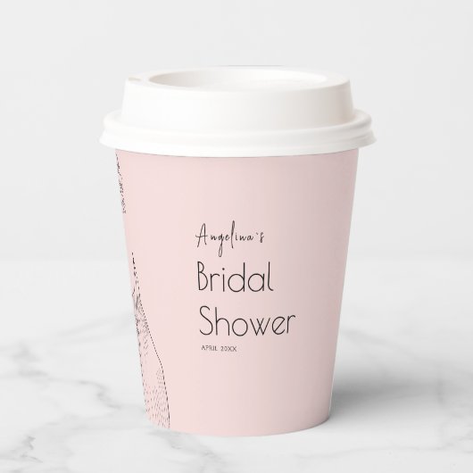 Papiertüten für eine Brautdusche. Pappbecher (Rückseite)