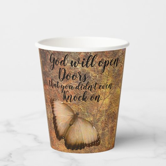 Papiertüten "Gott öffnet Türen" Religiöses Party Pappbecher (Vorderseite)