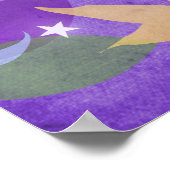 Papieruhu - lila - Plakatdruck Poster (Ecke)