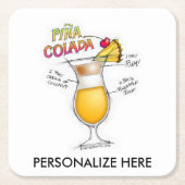 PAPIERUntersetzer - PINA COLADA Rechteckiger Pappuntersetzer (Vorderseite)