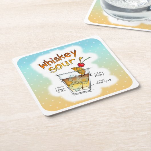 PAPIERUntersetzer - WHISKY-SAURE Rechteckiger Pappuntersetzer (angewinkelt)