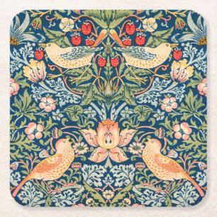 PAPIERUNTERSETZER : WILLIAM MORRIS, STRAWBERRY THI RECHTECKIGER PAPPUNTERSETZER
