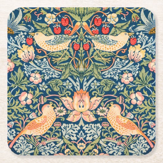 PAPIERUNTERSETZER : WILLIAM MORRIS, STRAWBERRY THI RECHTECKIGER PAPPUNTERSETZER (Vorderseite)