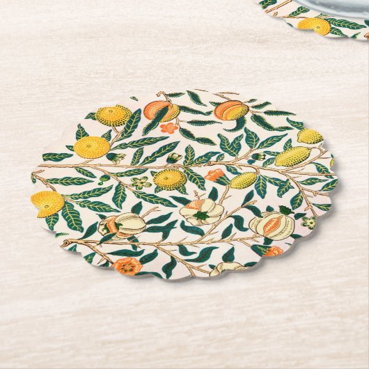 PAPIERUNTERSETZER WILLIAM MORRIS YELLOW "POMEGRANA UNTERSETZER (angewinkelt)