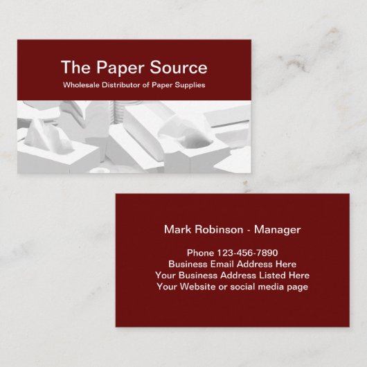 Papierverteiler Visitenkarte (Vorne/Hinten)