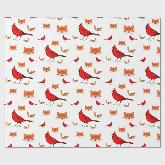 Papiervögel Geschenkpapier (Flach)