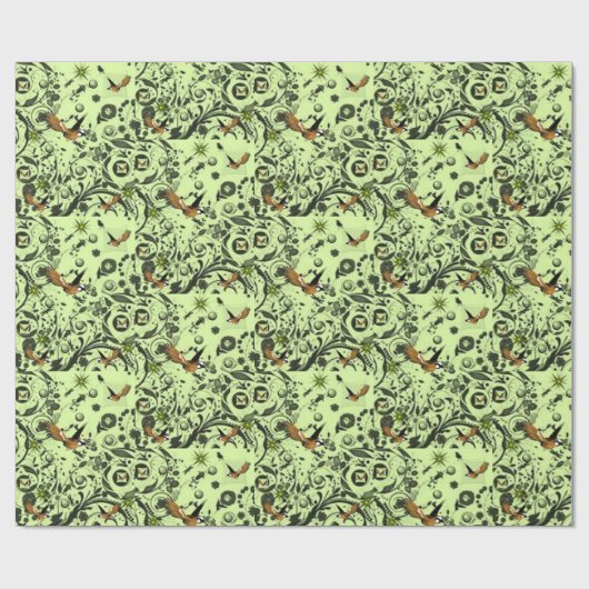 Papiervögel Geschenkpapier (Flach)