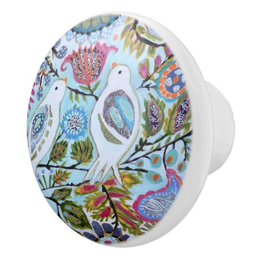 Papiervögel I Keramikknauf (Rechts)