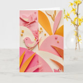 Papiervogelgarten Karte (Gelbe Blume)