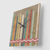 Papierzäune 2-Up II Quadratische Wanduhr (Winkel)