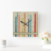 Papierzäune 2-Up IV Quadratische Wanduhr (Zuhause)