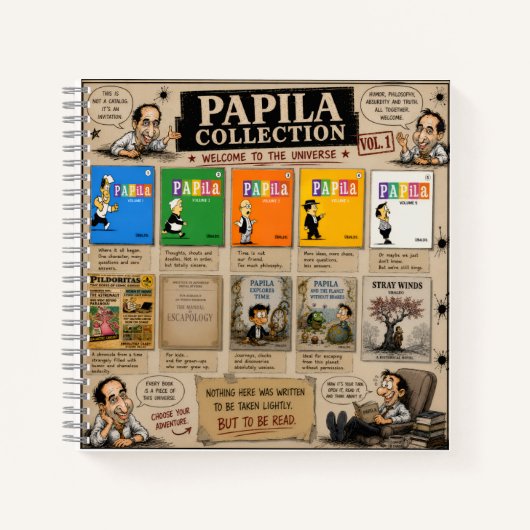 Papila Collection Spiral Notebook – 8.5" × 8.5" Notizblock (Vorderseite)