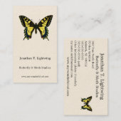 Papilio machaon - Old World Swallowtail Butterfly Visitenkarte (Vorne/Hinten)