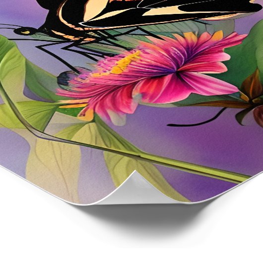 Papilio Ulysses Butterfly Triptych Poster (Ecke)