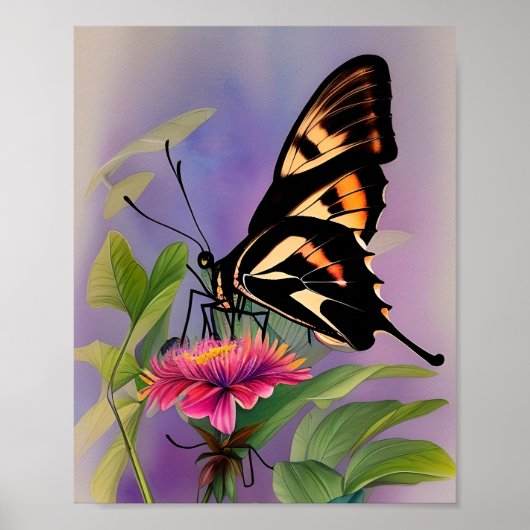Papilio Ulysses Butterfly Triptych Poster (Vorne)