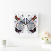 Papillen Quadratische Wanduhr (Zuhause)