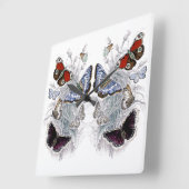 Papillen Quadratische Wanduhr (Winkel)