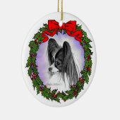 Papillion Dog Art von Glenda S. Harlan Keramik Ornament (Rechts)