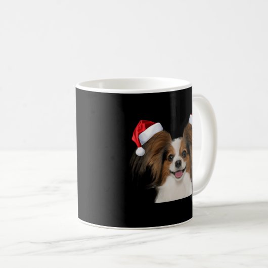 Papillion Fun Dog Santa Image Kaffeetasse (VorderseiteRechts)