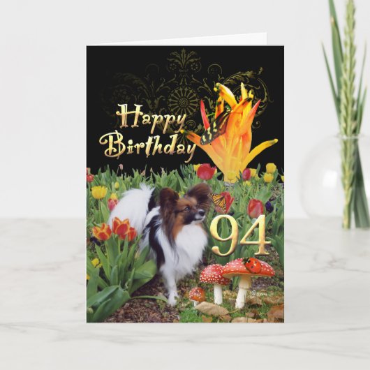 Papillion Happy Birthday Card Age specific 94 Karte (Vorderseite)