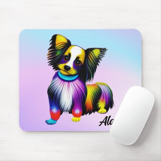 Papillion Pop Art Pasta Personalisiert Mousepad (Mit Mouse)