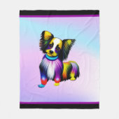 Papillion Pop Art Pastell Fleecedecke (Vorderseite)