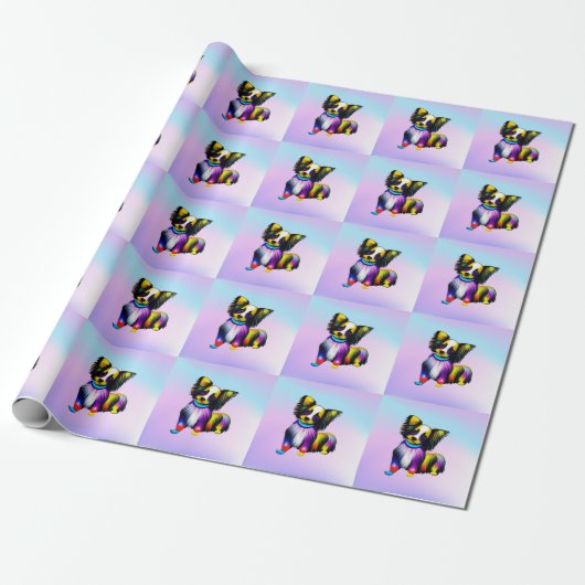 Papillion Pop Art Pastell Geschenkpapier (Ungerollt)