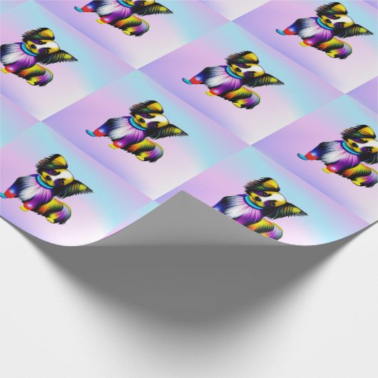 Papillion Pop Art Pastell Geschenkpapier (Ecke)