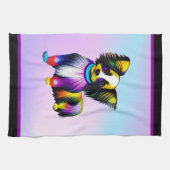 Papillion Pop Art Pastell Geschirrtuch (Horizontal)