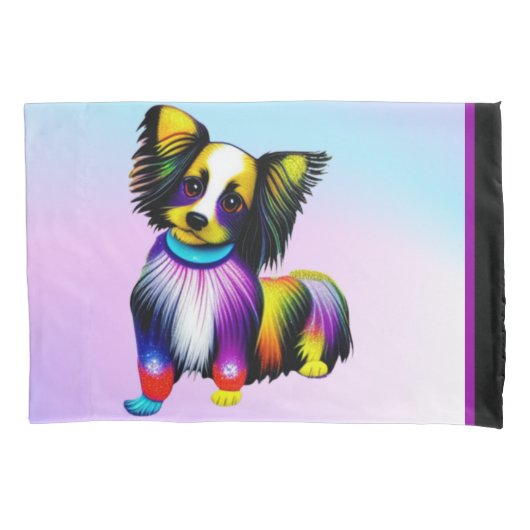 Papillion Pop Art Pastell Kissenbezug (Vorderseite)