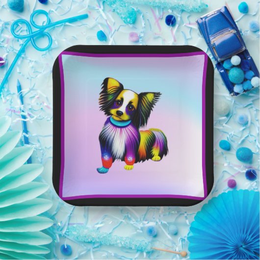 Papillion Pop Art Pastell Pappteller (Party)