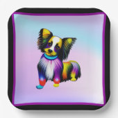 Papillion Pop Art Pastell Pappteller (Vorderseite)