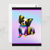 Papillion Pop Art Pastell Postkarte (Vorne/Hinten)