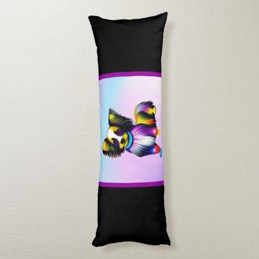 Papillion Pop Art Pastell Seitenschläferkissen (Rückseite (Vertikal))