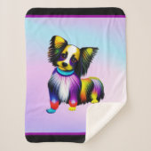 Papillion Pop Art Pastell Sherpadecke (Vorderseite)