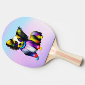 Papillion Pop Art Pastell Tischtennis Schläger (Seitenansicht)