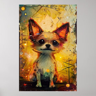 Papillion Welpen Whimsical Vertikales Poster