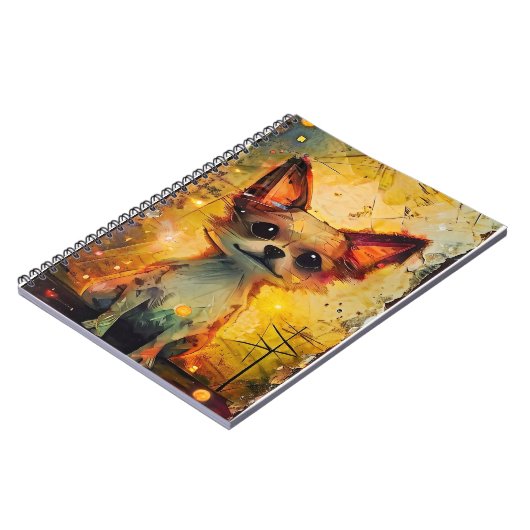 Papillion Welppy Whimsical Vertical Poster Notizblock (Linke Seite)