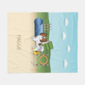 Papillon-Agility-Hund mit Individuelle Name Fleecedecke (Vorderseite (Horizontal))